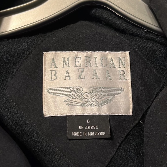 American Bazaar black raincoat with button in lining - Picture 12 of 13